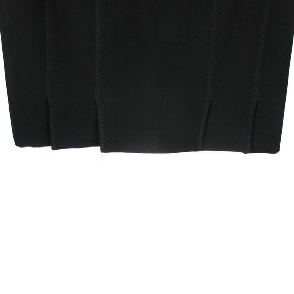 Akris Punto Luxury Wool Pencil Skirt Black Seamed Stitch Detail Size 6 $495 - Picture 6 of 9